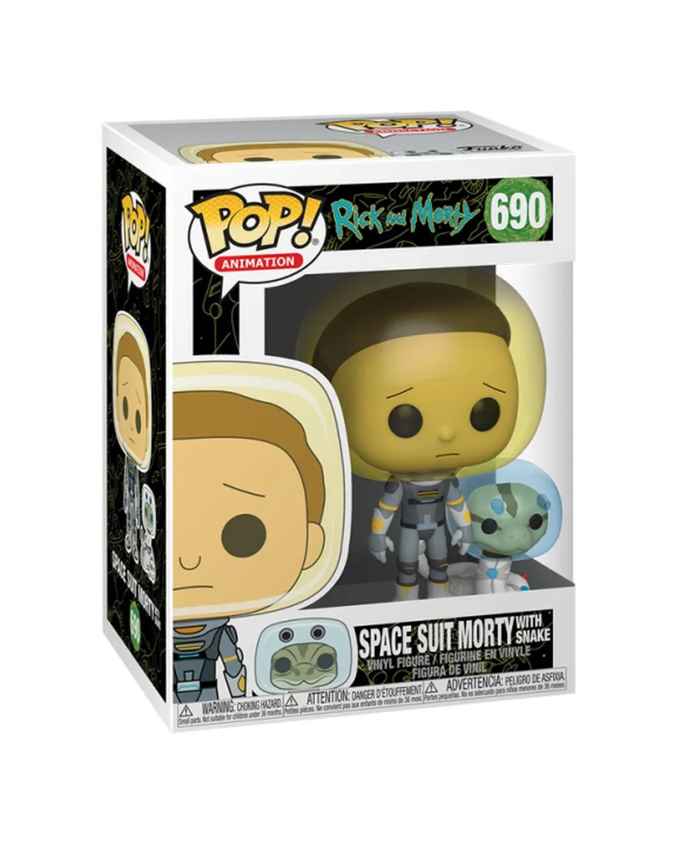 Bobble Figure Animation - Rick and Morty POP! - Space Suit Morty with Snake 