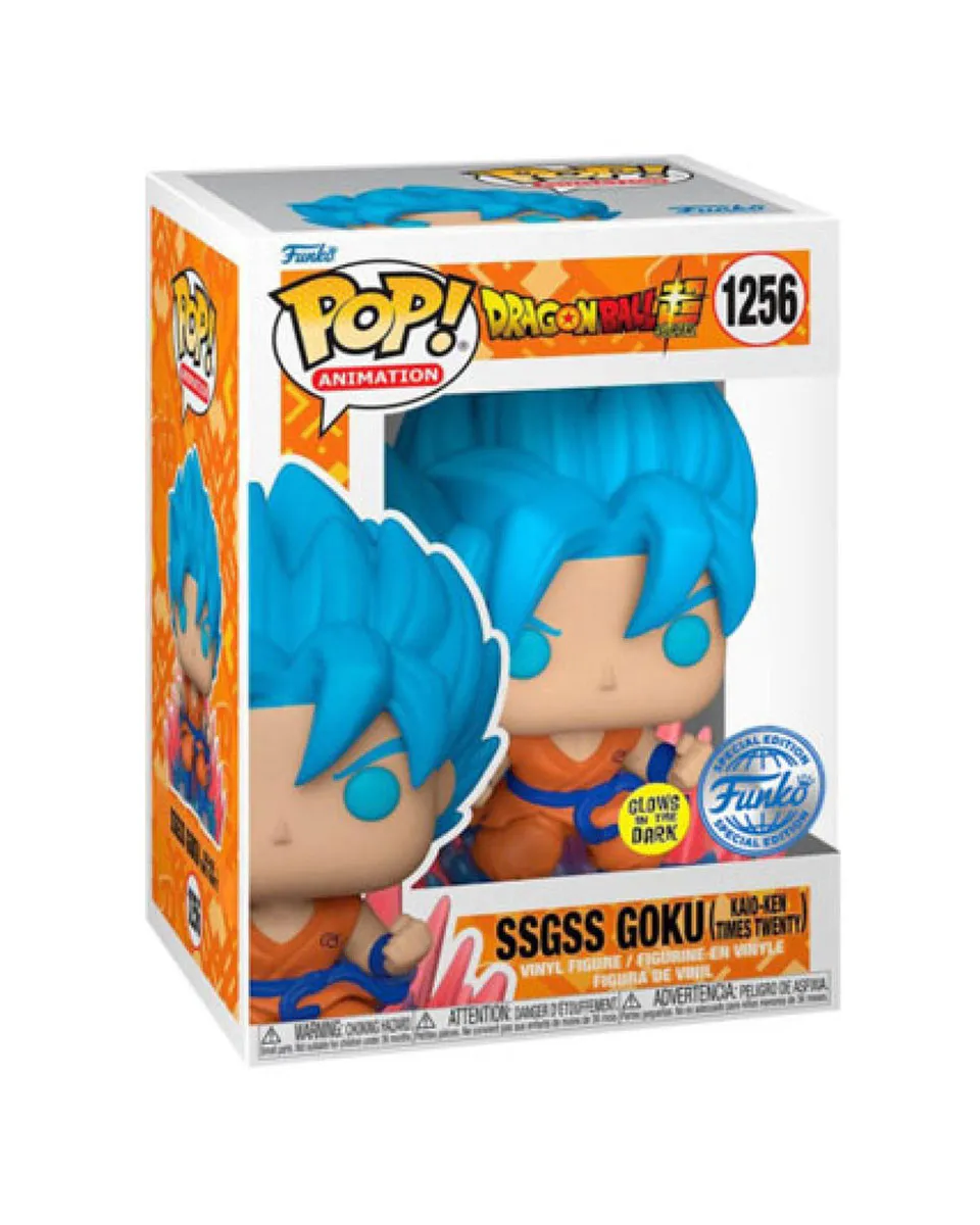 Bobble Figure Anime - Dragon Ball Super POP! - SSGSS Goku (Kaio-Ken Times Twenty) - Glows in the Dark 