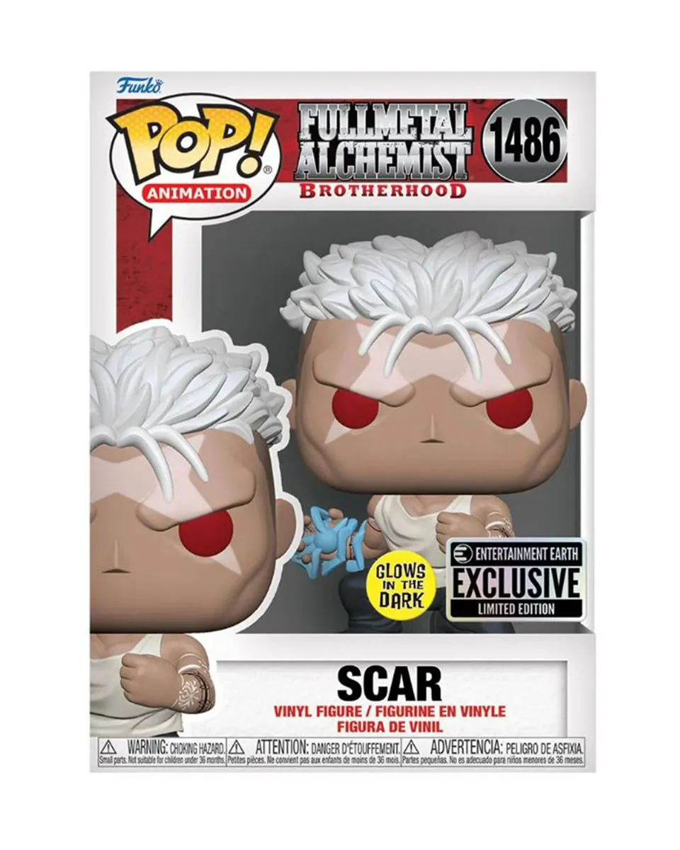 Bobble Figure Anime - Fullmetal Alchemist Brotherhood POP! - Scar - Glows in the Dark 
