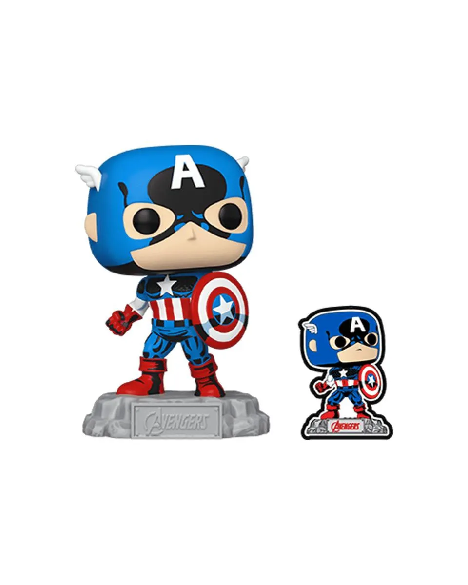 Bobble Figure Marvel - Avengers POP! Beyond Earth's Mightiest - Captain America (with Pin) - Special Edition 