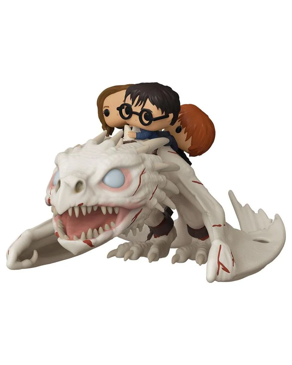 Bobble Figure Harry Potter POP! - Harry, Ron & Hermione Riding Gringotts Dragon 