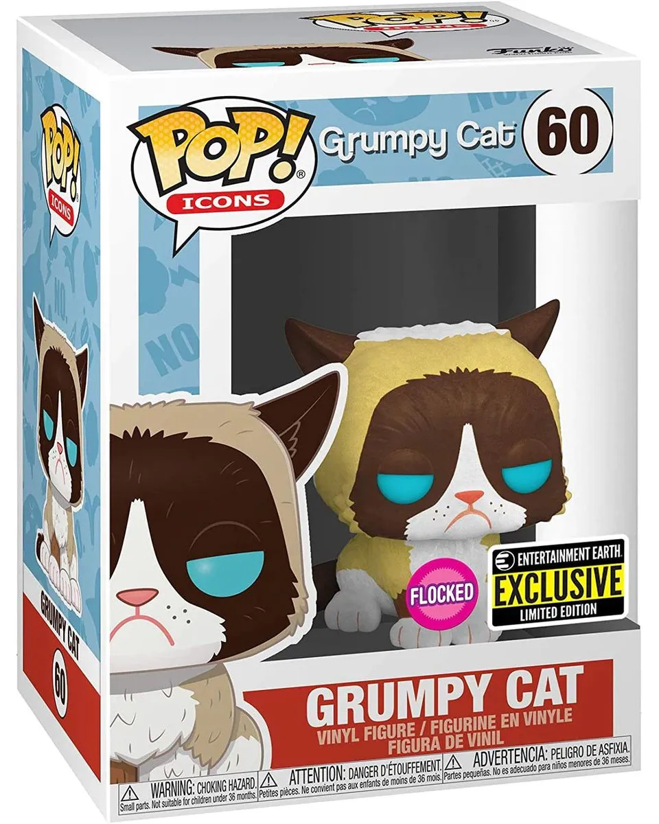 Bobble Figure Icons POP! - Grumpy Cat - Flocked 