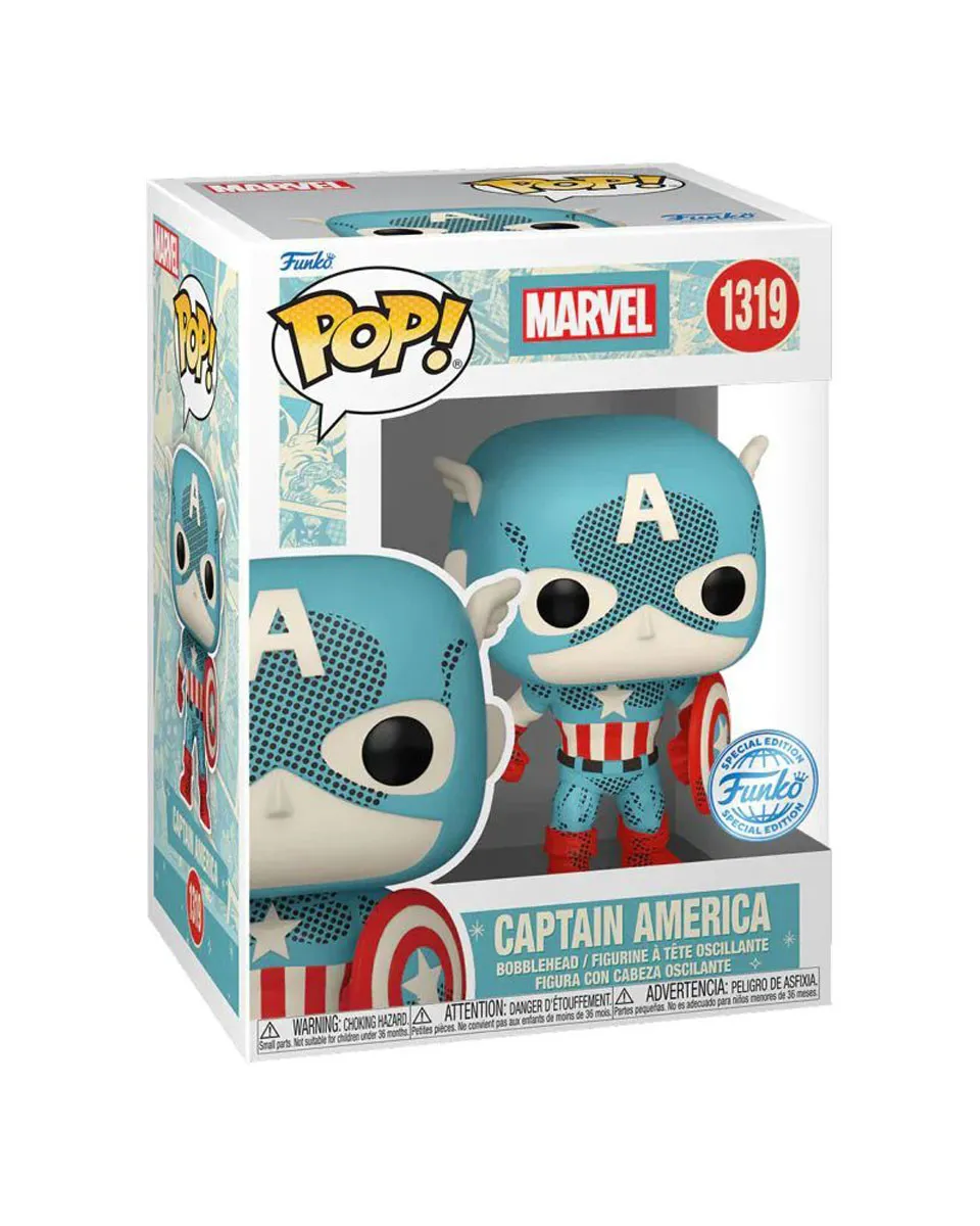 Bobble Figure Marvel - Captain America POP! - Captain America - Retro Reimagined 