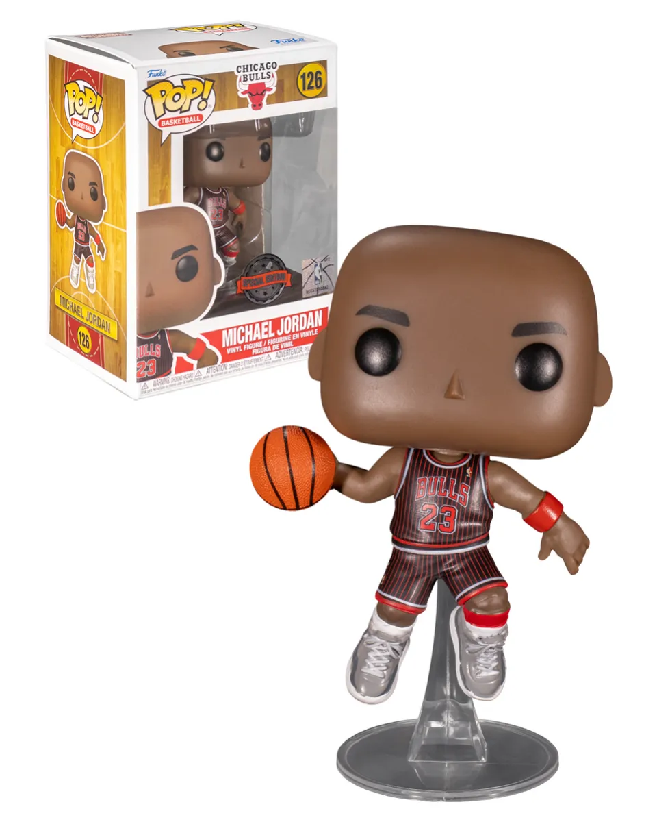 Bobble Figure Basketball NBA - Bulls POP! - Michael Jordan - Black Pinstripe Jersey 