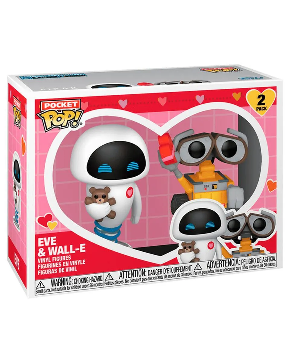 Bobble Figure Pocket - Wall-E POP! - Eve & Wall-E - 2-Pack Valentines 
