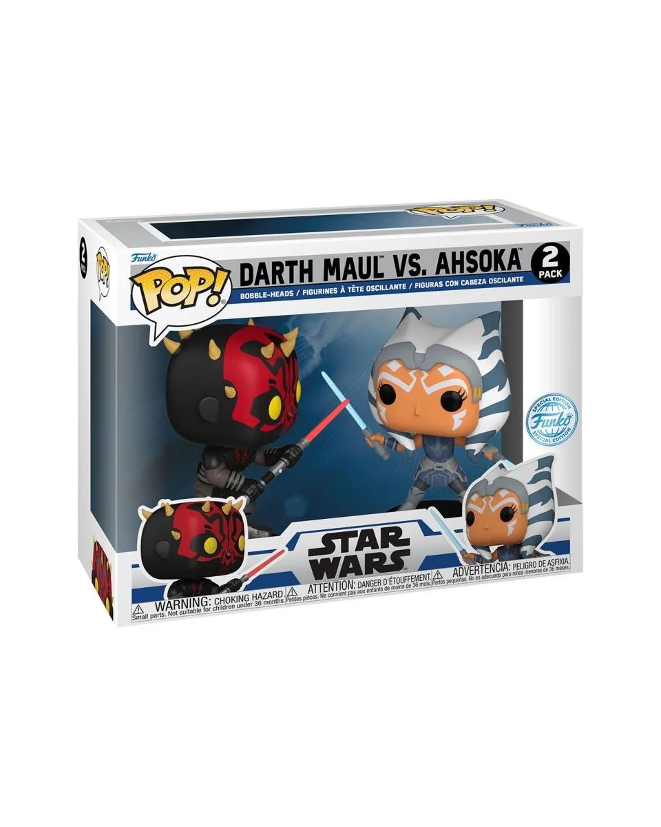 Bobble Figure Star Wars - Clone Wars POP! 2-Pack - Darth Maul vs. Ahsoka - Gamestop Exclusive 