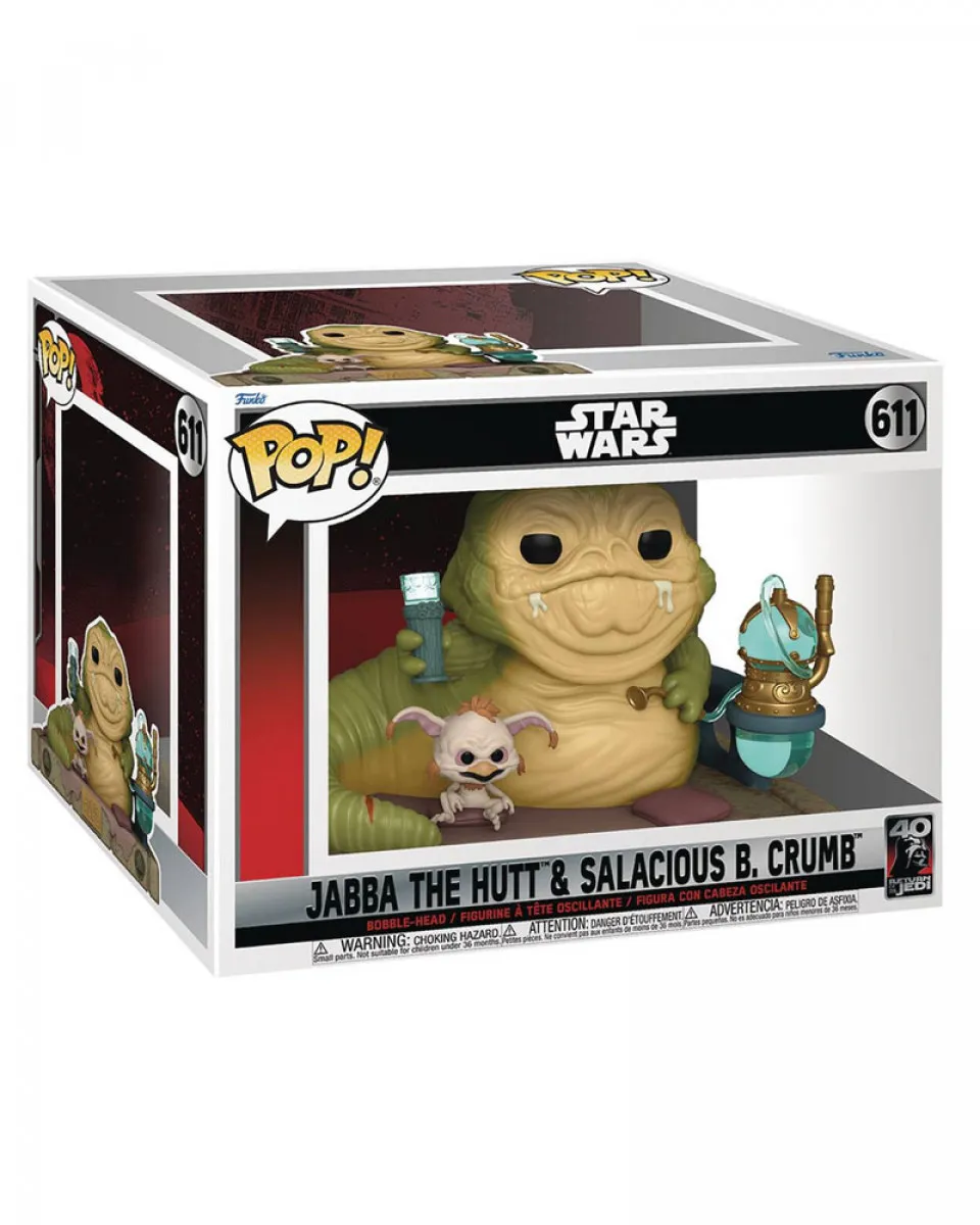 Bobble Figure Star Wars - Return of the Jedi 40th Anniversary POP! - Jabba the Hutt & Salacious B. Crumb 