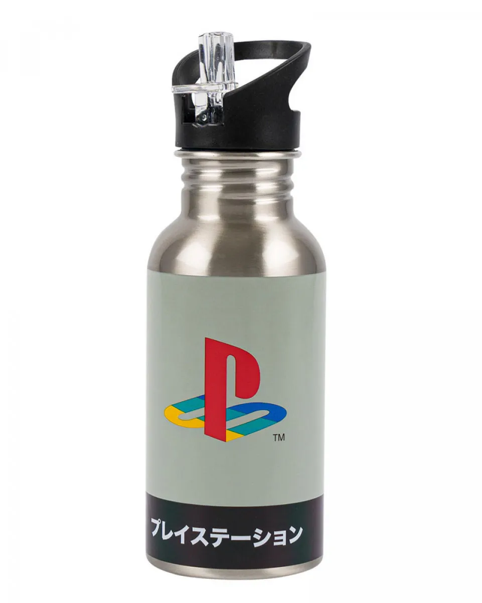 Boca Paladone Playstation Heritage - Metal Water Bottle with Straw 
