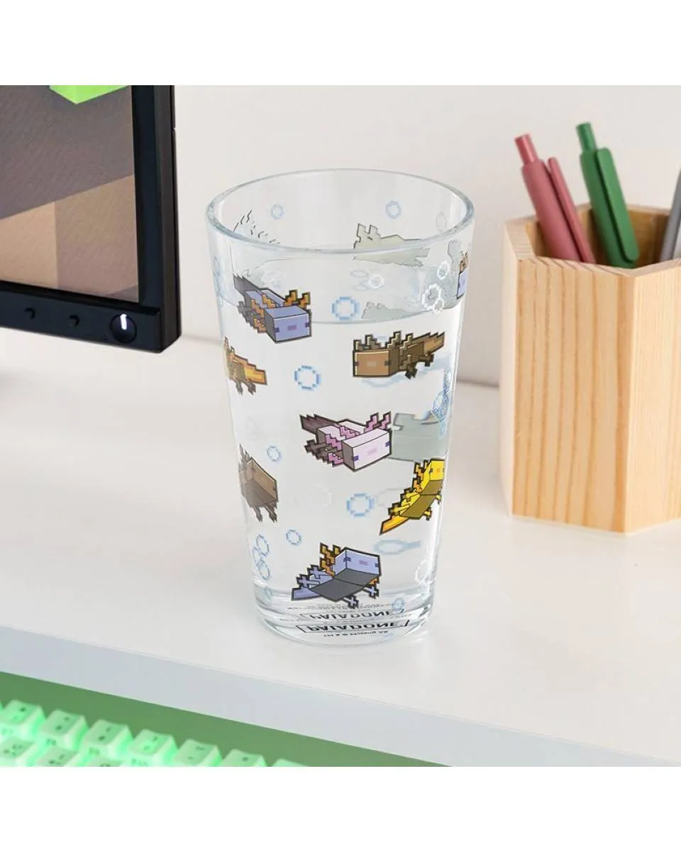 Čaša Paladone Minecraft - Axolotl Glass 