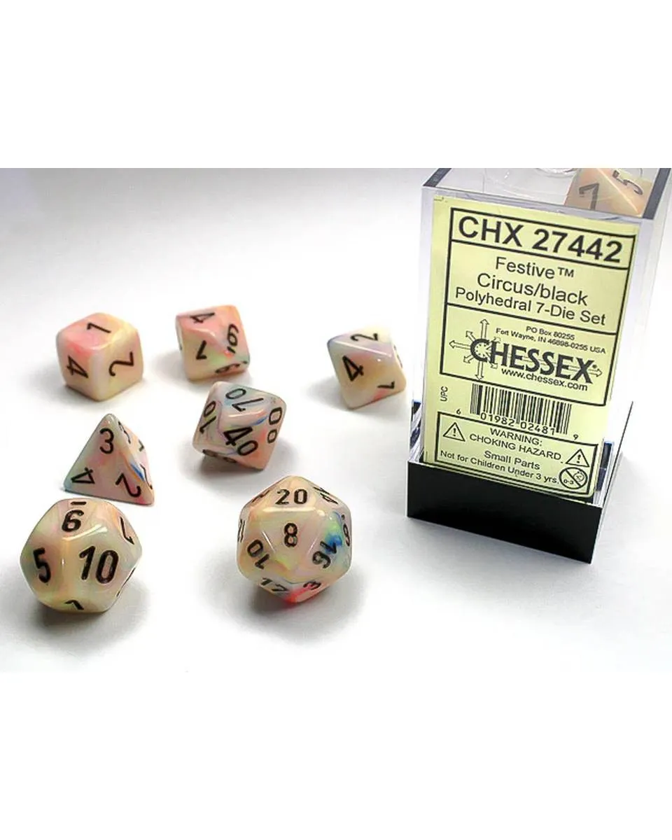 Kockice Chessex - Festive Mega-hedral - Circus & Black (7) 