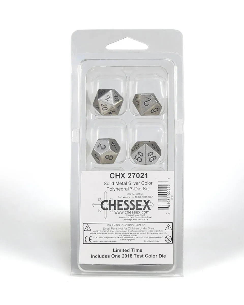 Kockice Chessex - Polyhedral - Solid Dark Metal (7) 