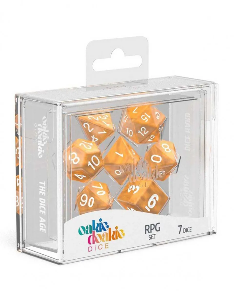 Kockice Oakie Doakie Dice RPG Set Marble - Orange (7) 