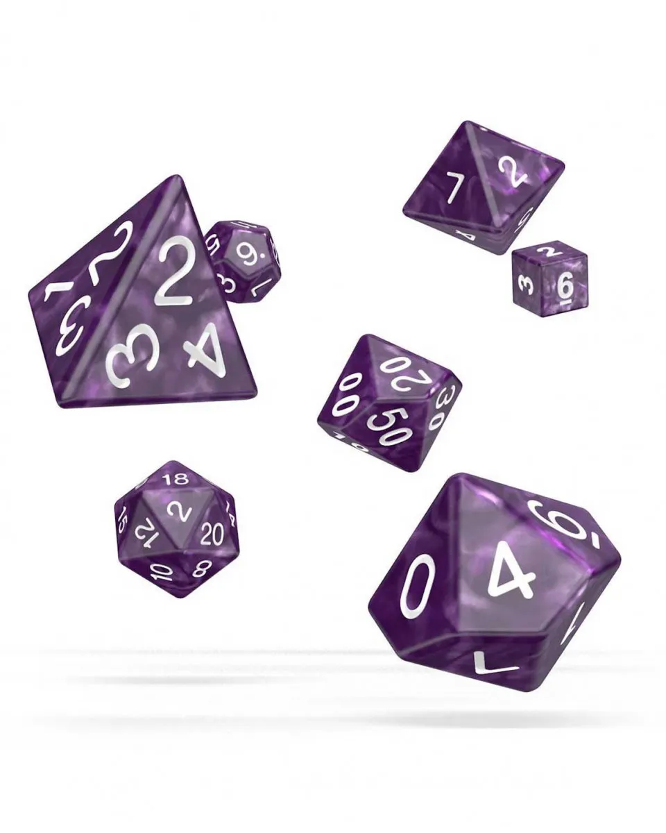 Kockice Oakie Doakie Dice RPG Set Marble - Purple (7) 