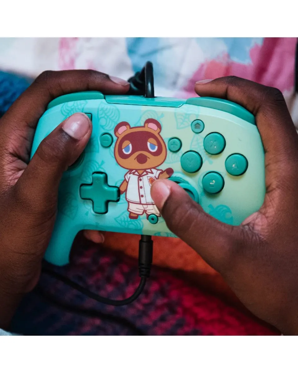 Gamepad PDP Faceoff Deluxe Controller + Audio - Animal Crossing 
