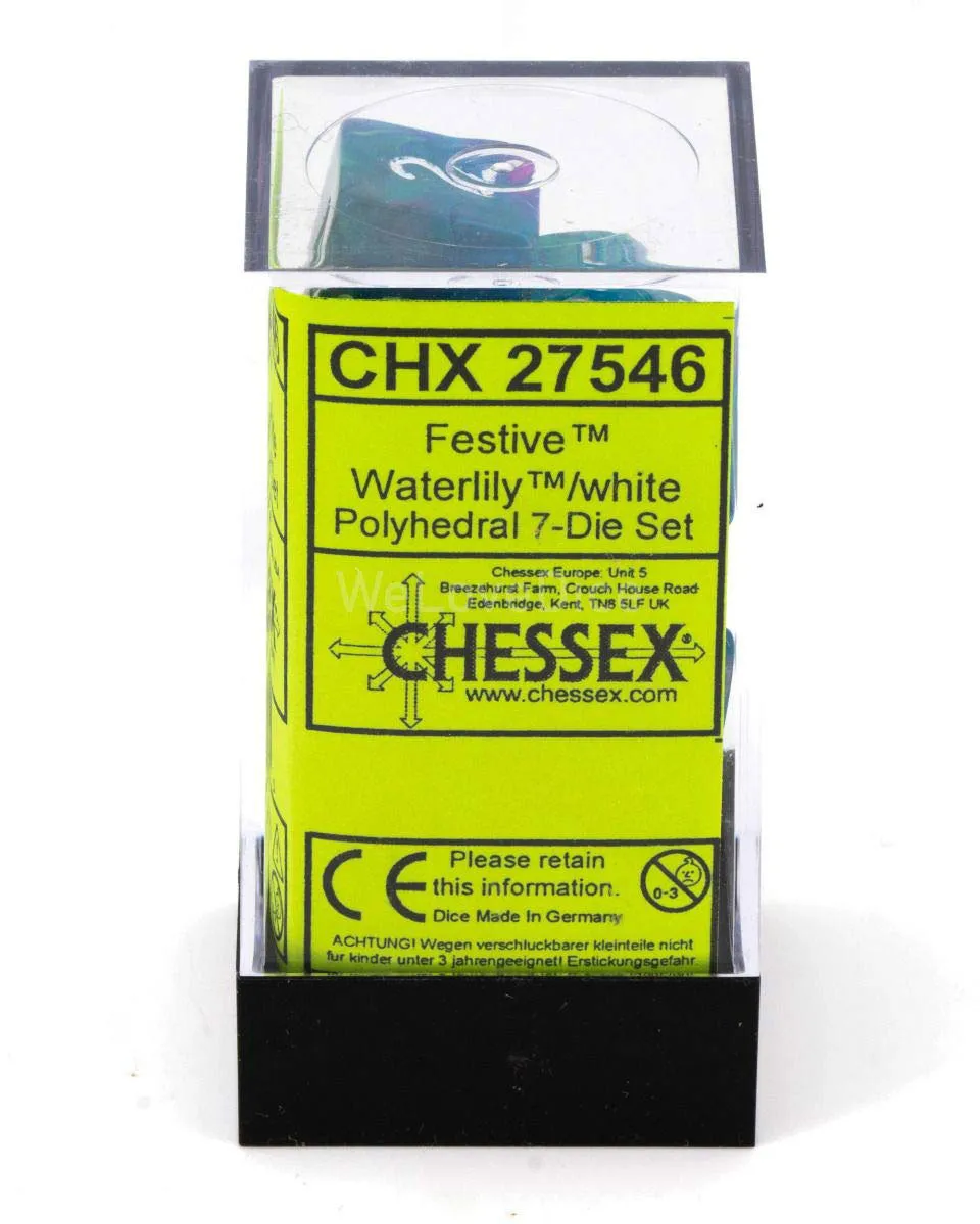 Kockice Chessex - Festive - Waterlily & White (7) 