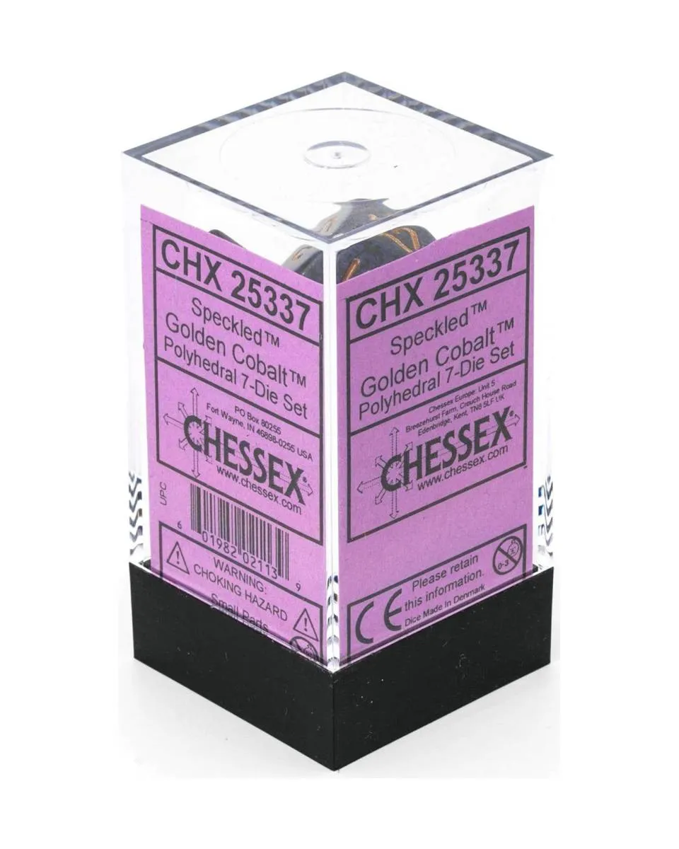 Kockice Chessex - Speckled - Golden Cobalt (7) 