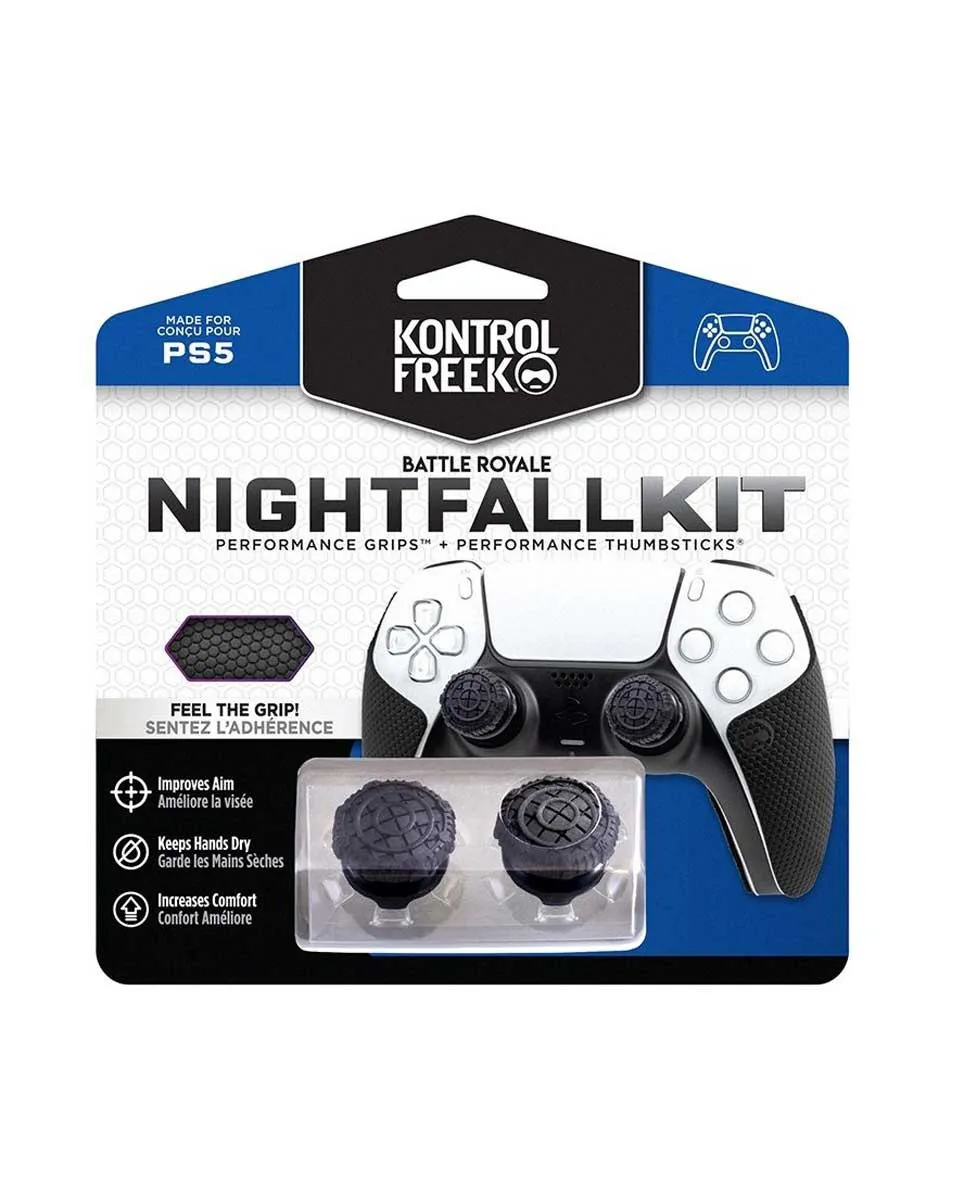 KontrolFreek Nightfall Kit - Battle Royale - Performance Grips & Performance Thumbsticks Playstation 5 