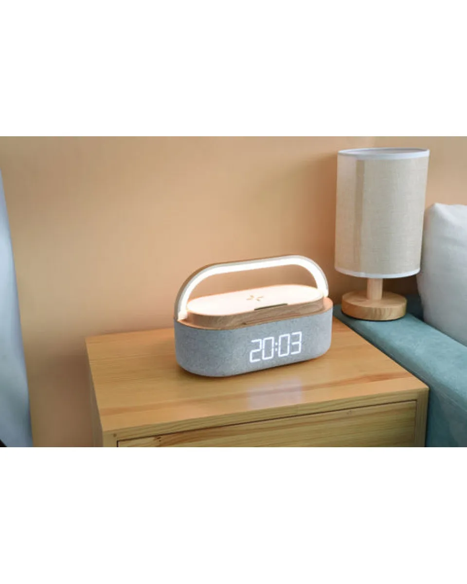 Lampa Moye Aurora - Lamp with Radio, Clock & Wi-Fi Charger 
