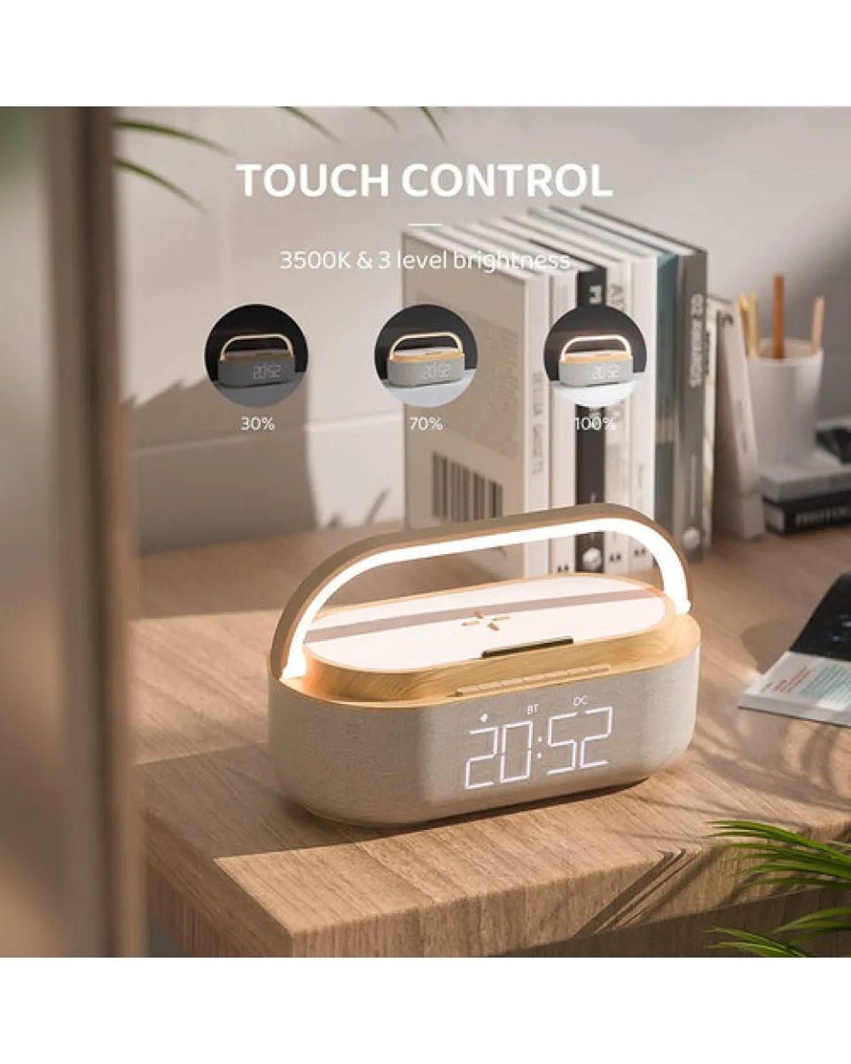 Lampa Moye Aurora - Lamp with Radio, Clock & Wi-Fi Charger 