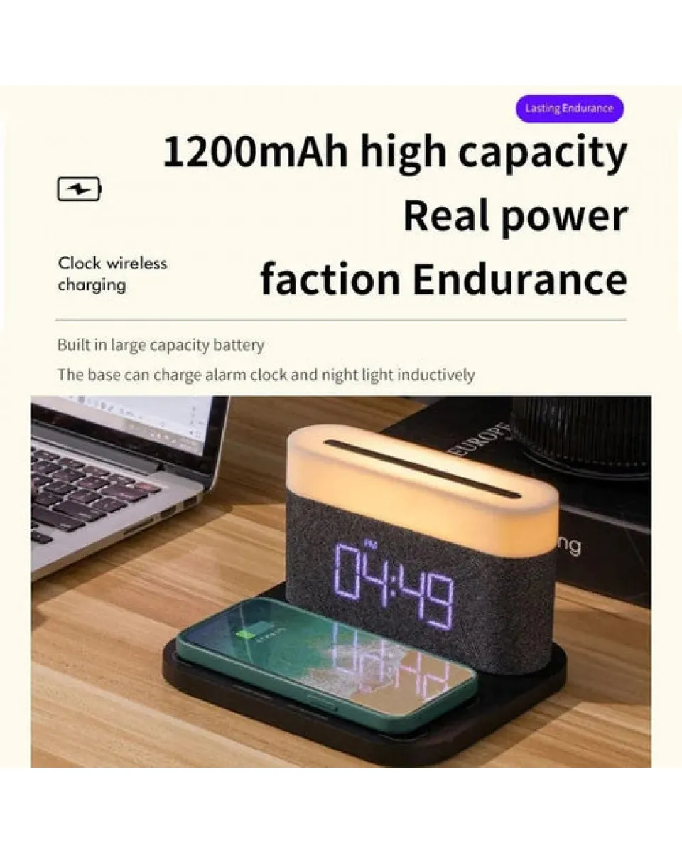Lampa Moye Aurora with Clock and Wi-Fi Charger 