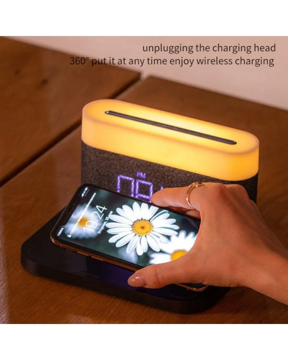 Lampa Moye Aurora with Clock and Wi-Fi Charger 