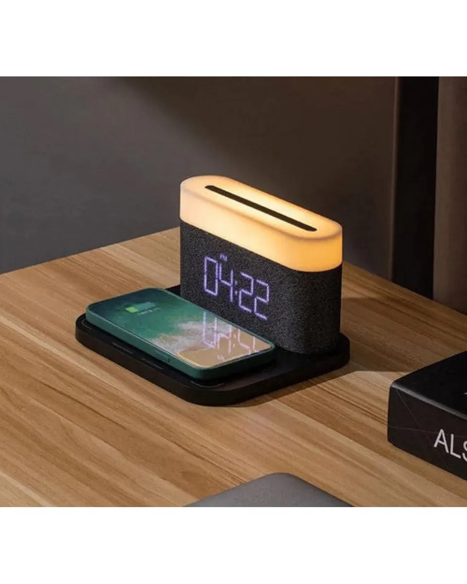 Lampa Moye Aurora with Clock and Wi-Fi Charger 