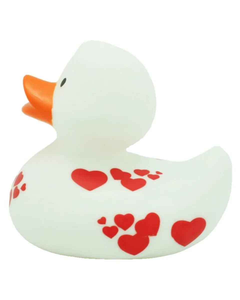 Lilalu Patkica - White  With Red Hearts  - Rubber Duck 