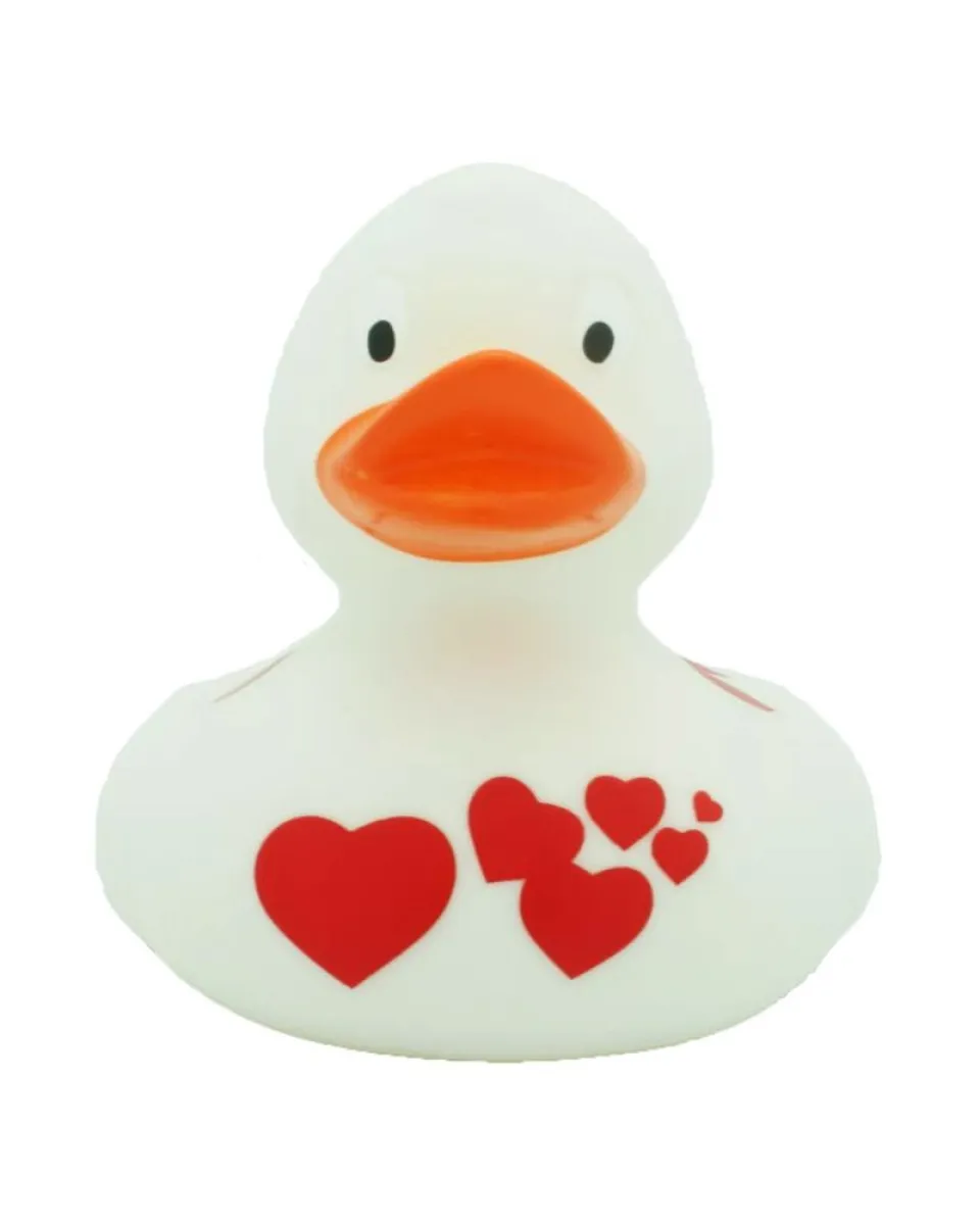 Lilalu Patkica - White  With Red Hearts  - Rubber Duck 