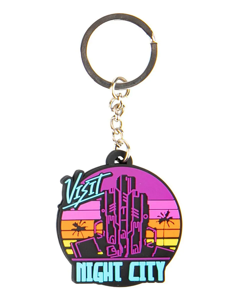 Privezak Cyberpunk 2077 Visit Night City PVC Multicolor 
