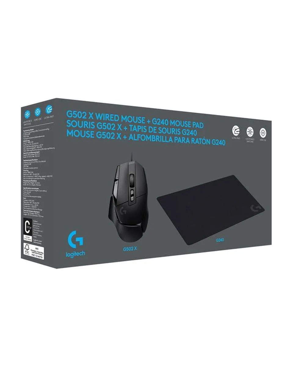 Miš Logitech G502 X - Black + Podloga Logitech G240 