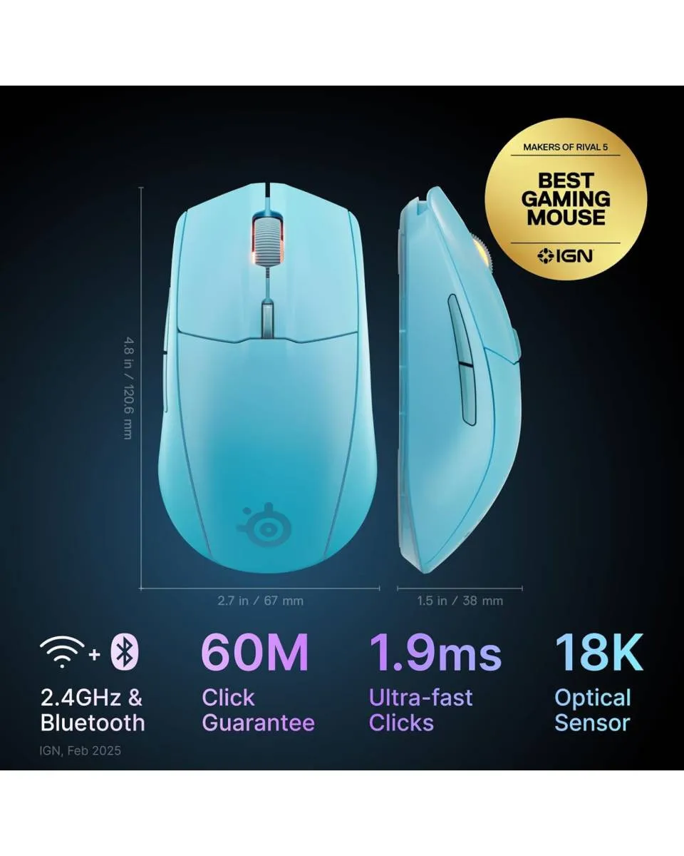Miš SteelSeries RIVAL 3 Wireless V2 Aqua 