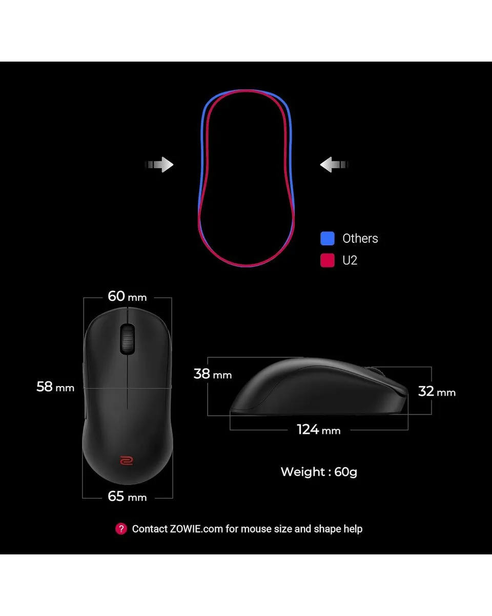 Miš Zowie U2 Wireless - Black 