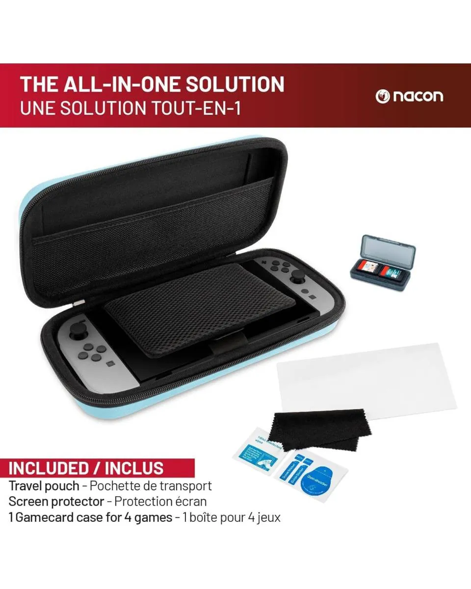 Nacon Switch 2 Starter Pack Red - (Pouch, Screen Protector, Box For 4 Games) 