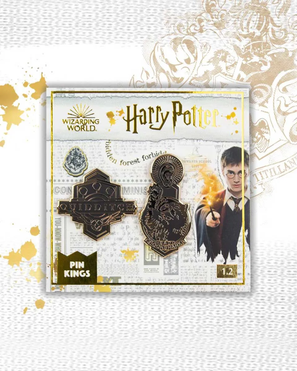 Pin Kings Harry Potter Enamel Pin Badge Set 1.2 - Quidditch & Crookshanks 