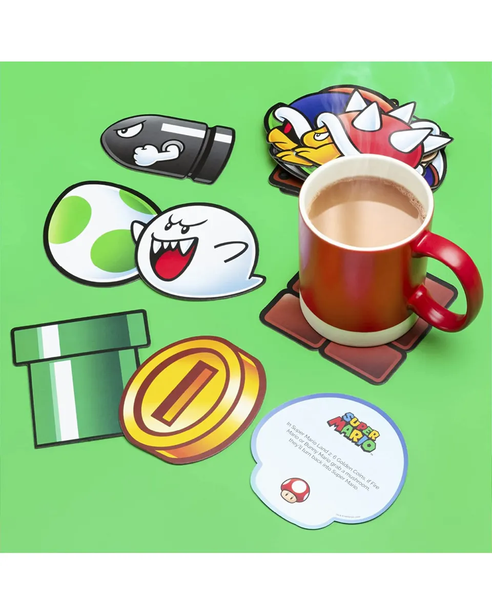 Podmetač za čaše Paladone - Super Mario - Fun Fact Coasters 