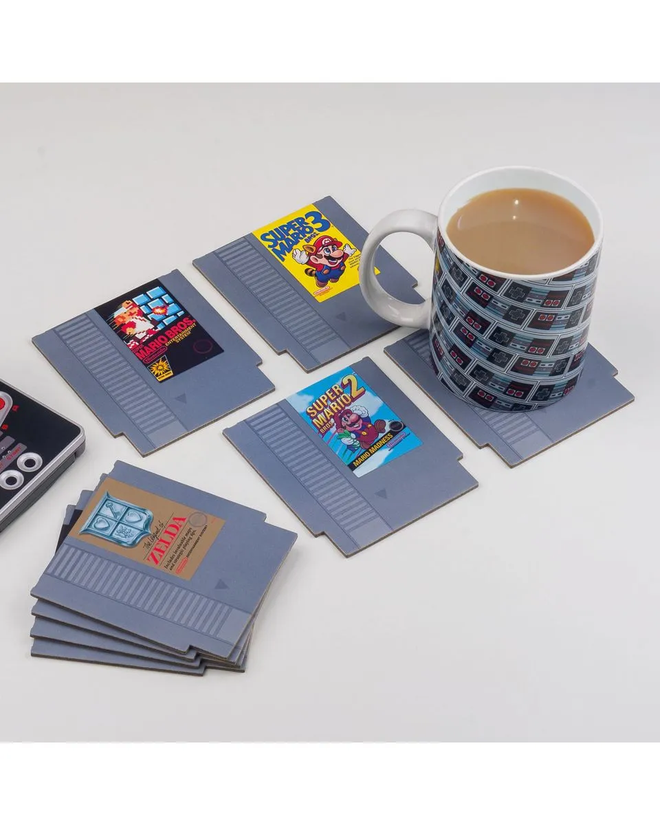 Podmetači za čaše Paladone - NES Cartridge Coasters 
