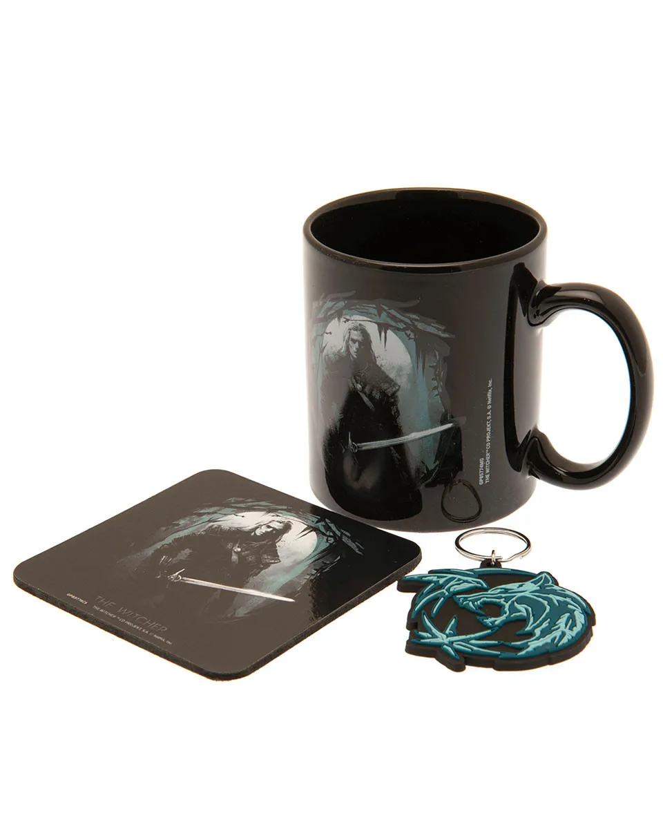 Poklon Set - The Witcher - The Hunter - Mug, Coaster and Keychain - Gift Set 