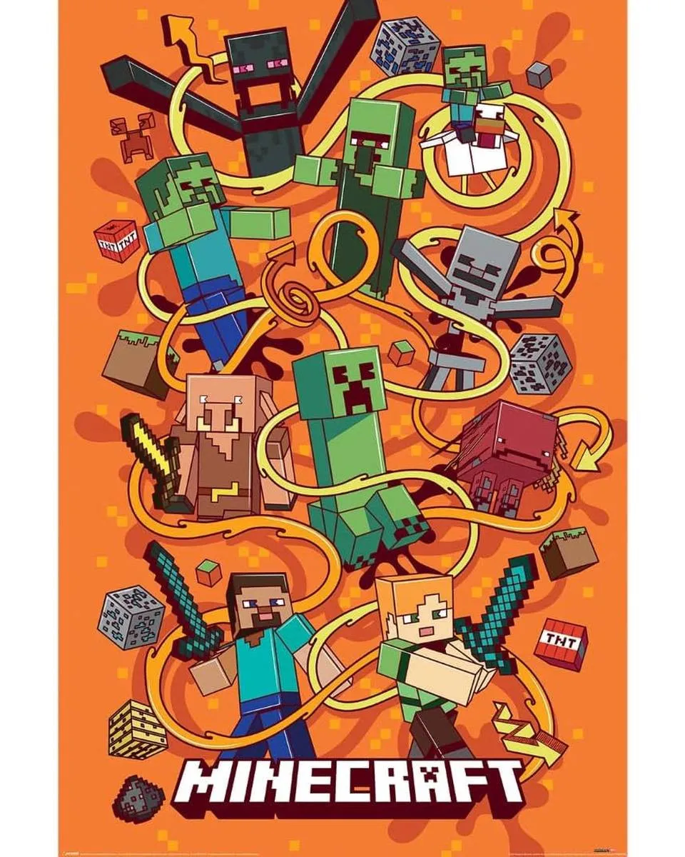 Maxi Poster Pyramid - Minecraft 61 x 91.5cm - Funtage Montage 