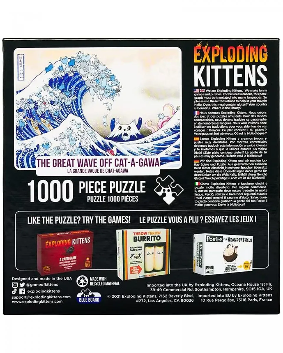 Puzzle for Adults Exploding Kittens - Great Wave Of Cat-a-gawa 