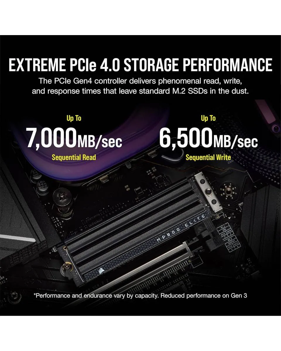 SSD Corsair MP600 Elite TB PCIe Gen4 x4 NVMe 1.4 M.2 - Black 