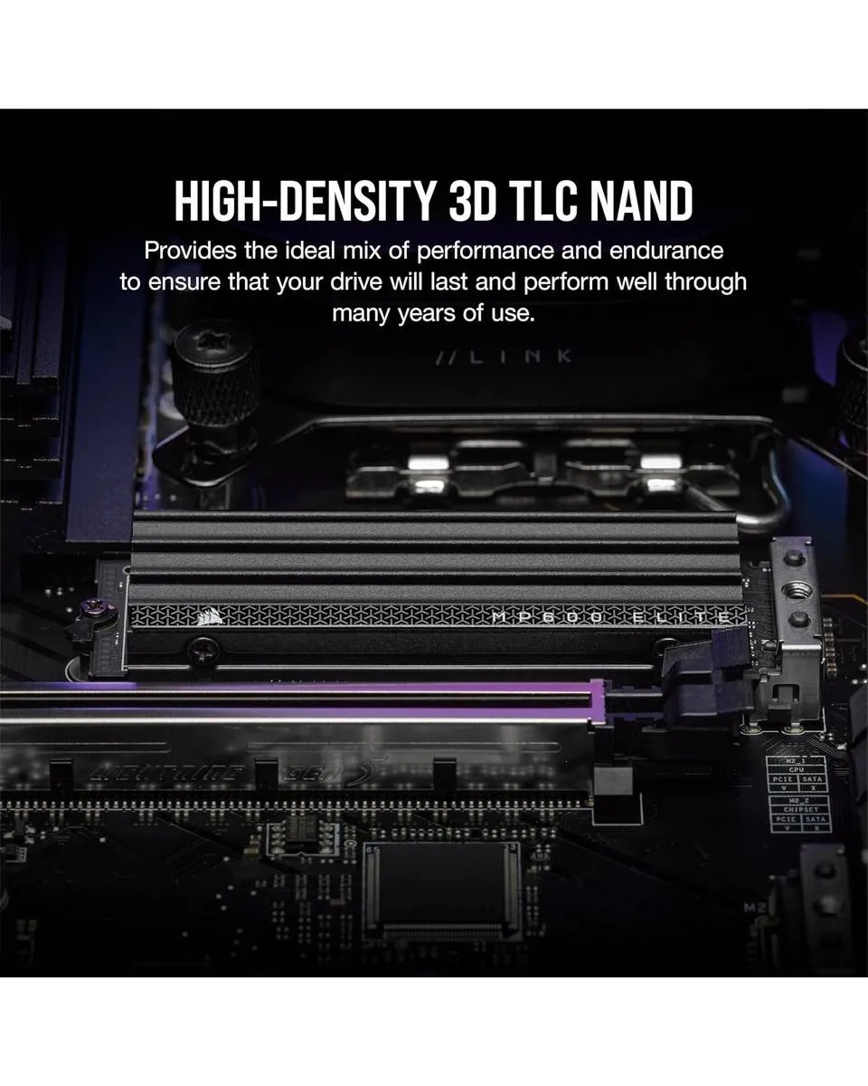 SSD Corsair MP600 Elite TB PCIe Gen4 x4 NVMe 1.4 M.2 - Black 