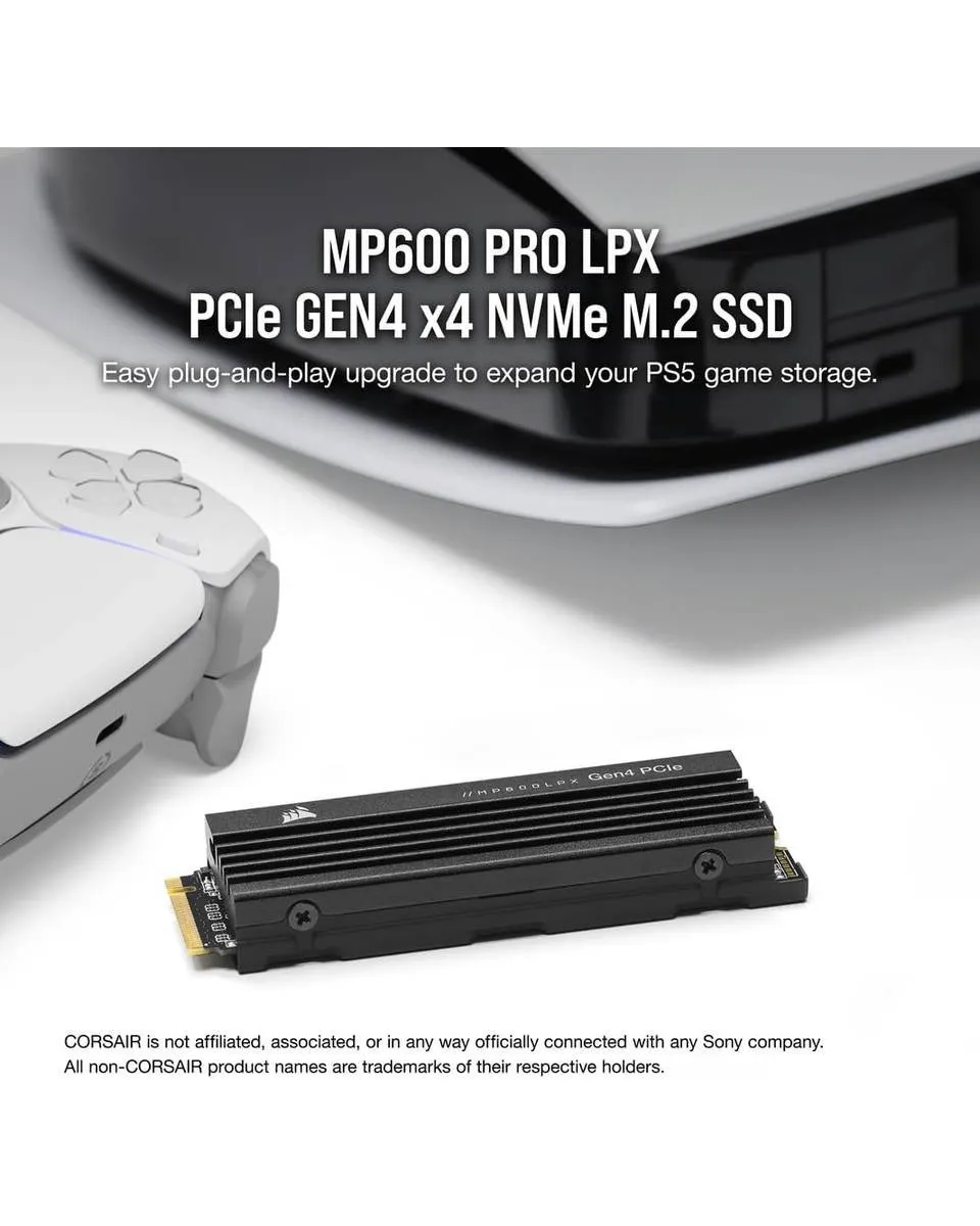 SSD Corsair MP600 Pro LPX 1TB PCIe Gen 4 NVMe M.2 2280 - Black 