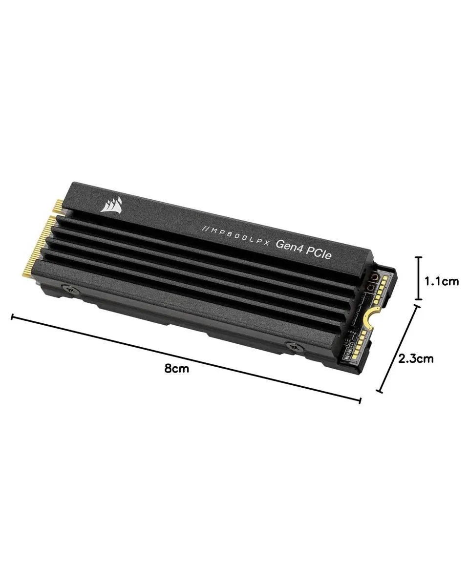 SSD Corsair MP600 Pro LPX 1TB PCIe Gen 4 NVMe M.2 2280 - Black 