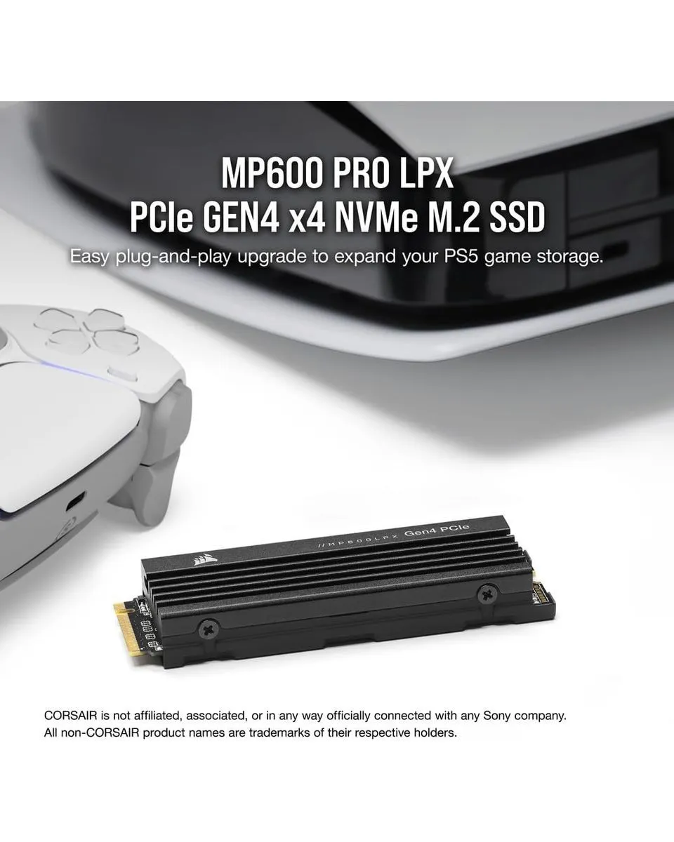SSD Corsair MP600 Pro LPX 2TB PCIe Gen 4 NVMe M.2 2280 - Black 