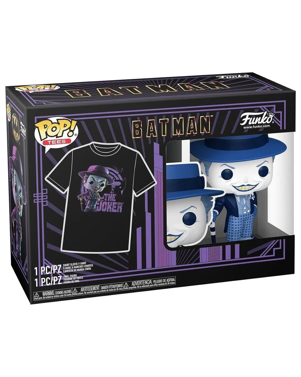 Set Bobble Figure DC - Batman 1989 POP! & Tee - The Joker - XL 