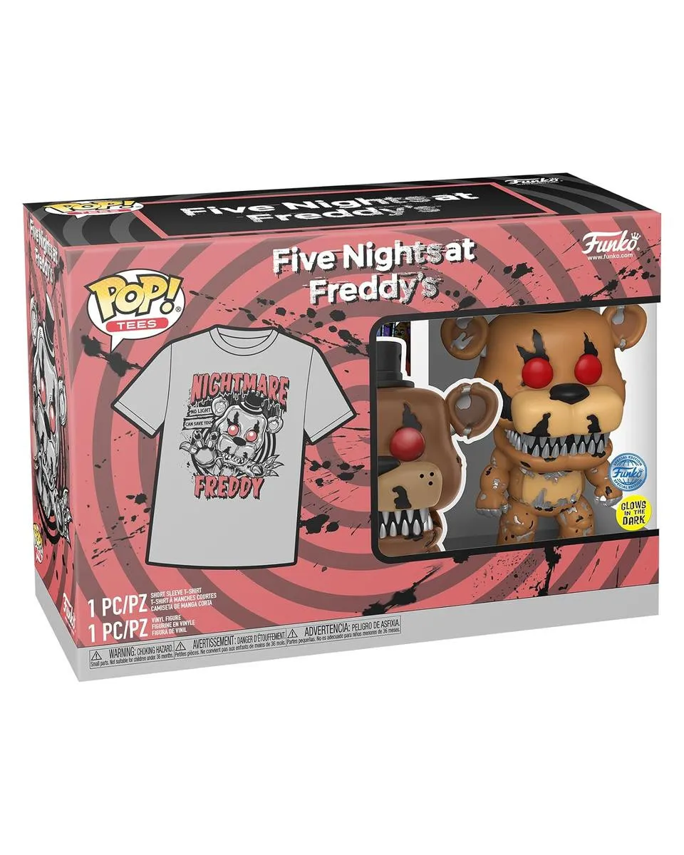 Set Bobble Figure Five Nights at Freddy's POP! & Tee - Nightmare Freddy - L 