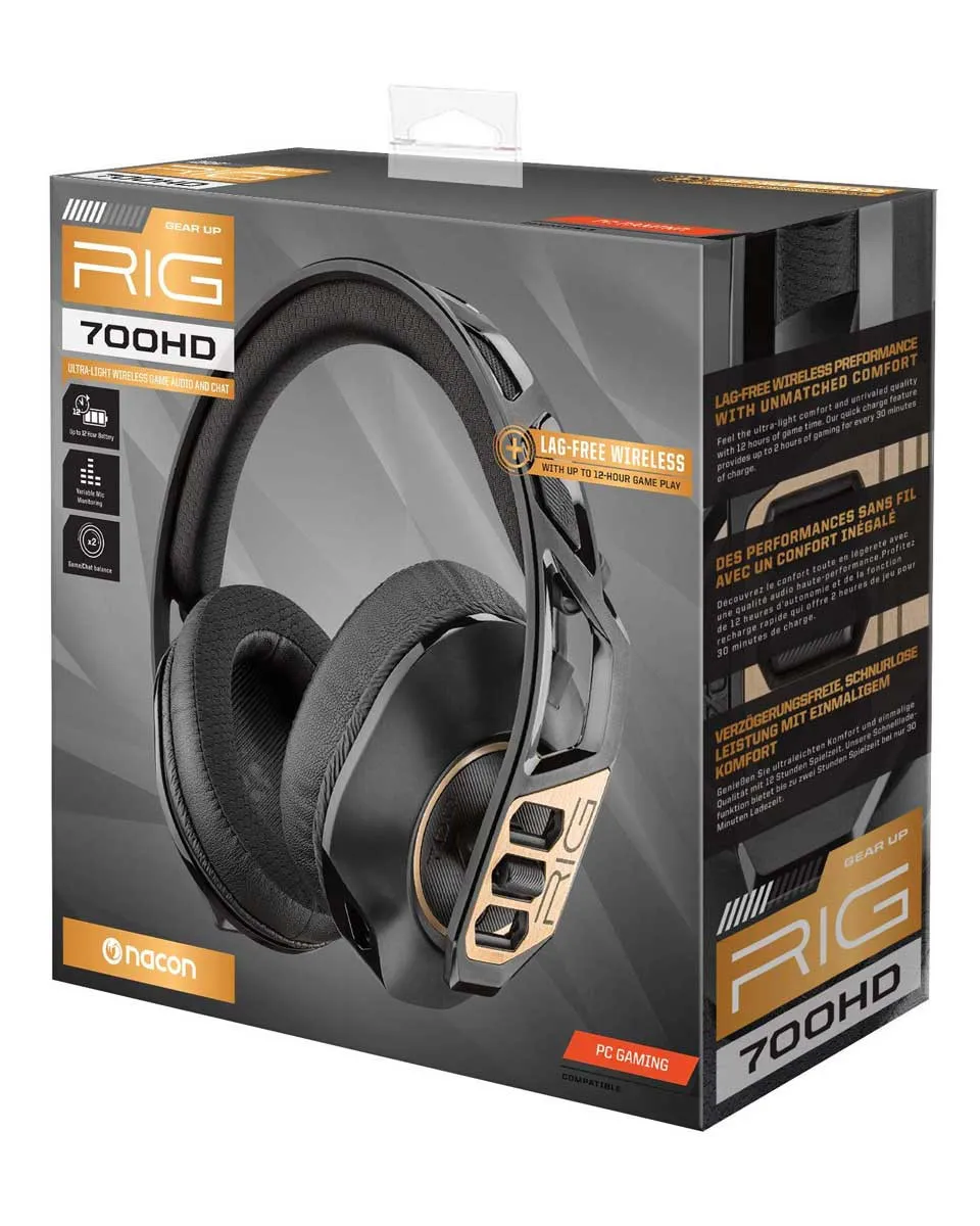 Slušalice Nacon RIG 700HD Ultra-Light Wireless Headset - Black 
