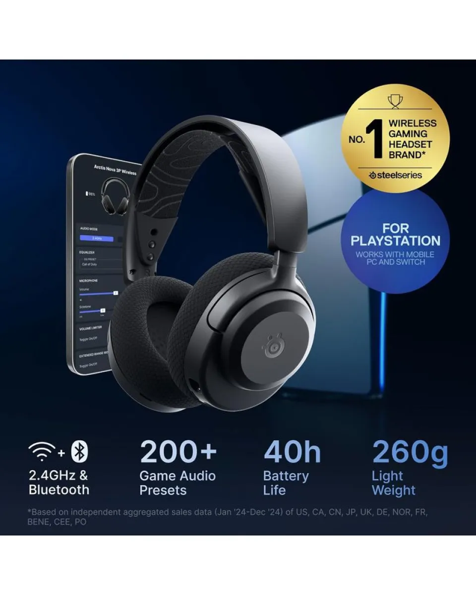 Slušalice Steelseries Arctis Nova 3P Wireless  - Black 