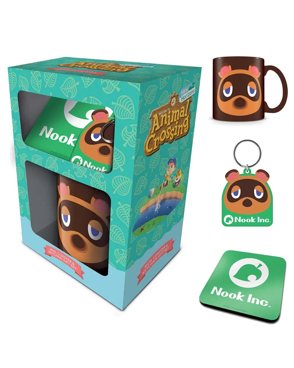 Šolja Animal Crossing -Tom Nook - Gift Set - Mug, Coaster & Keychain 