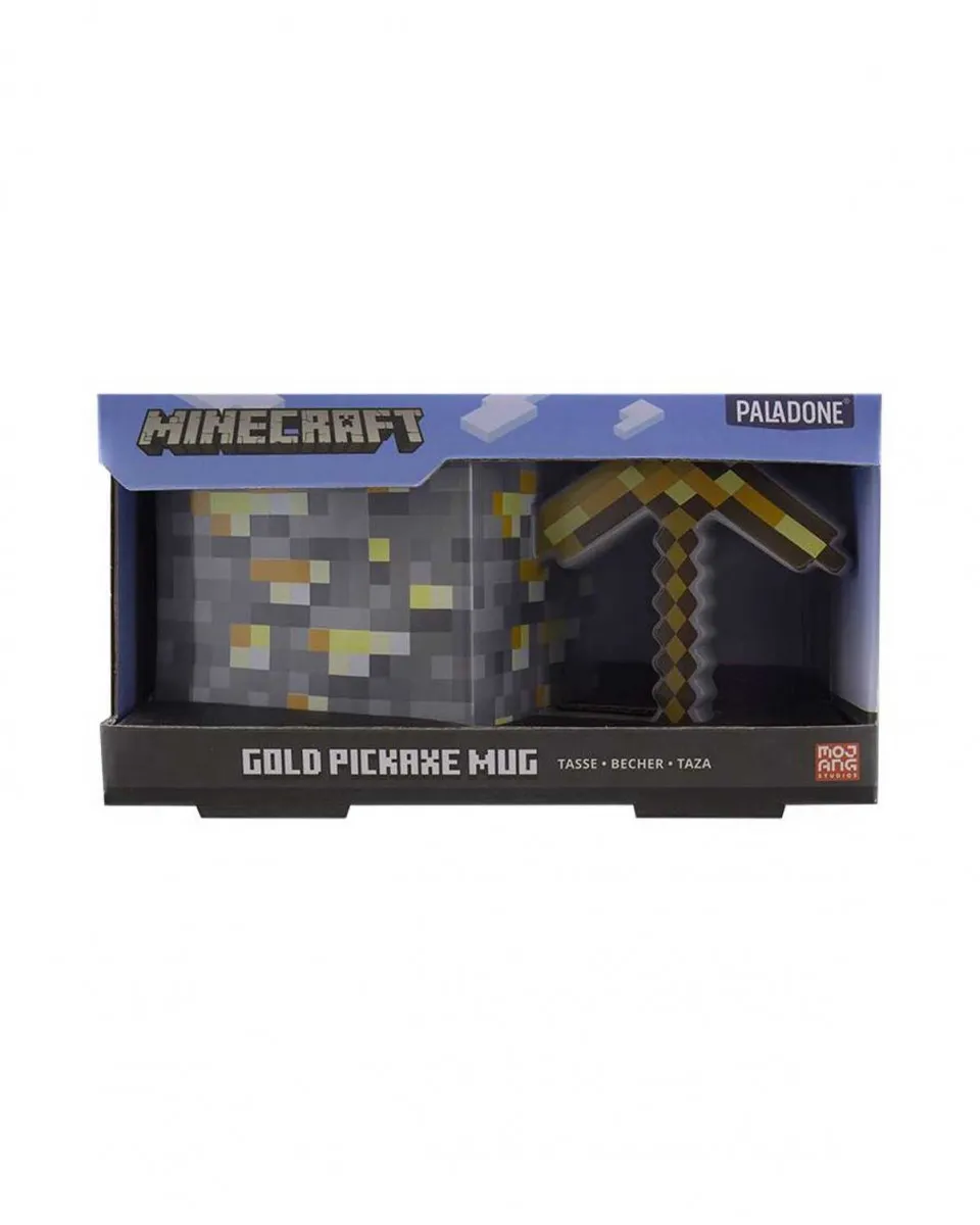 Šolja Paladone Minecraft - Gold Pickaxe Mug 